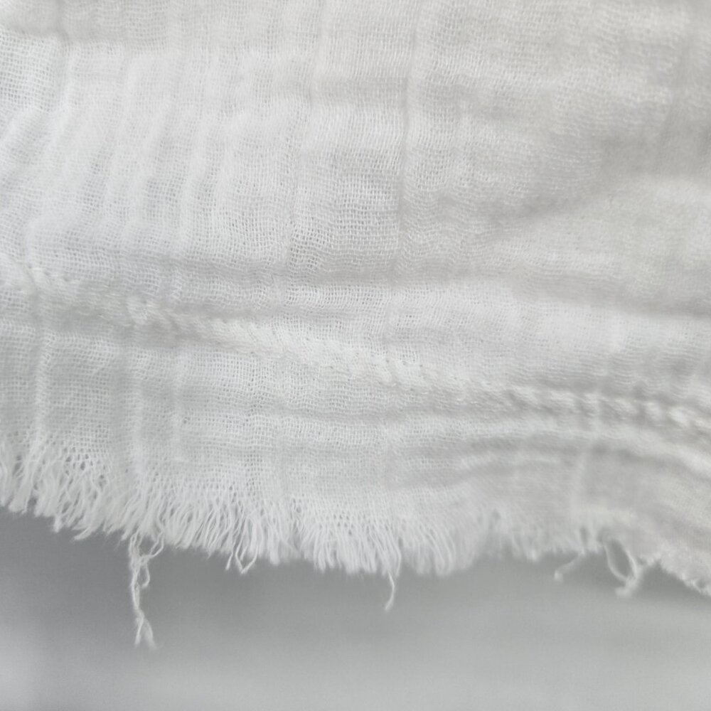 Natural Life White Gauze V-Neck Textured Cotton Long Sleeved Blouse Size Small - Picture 8 of 10